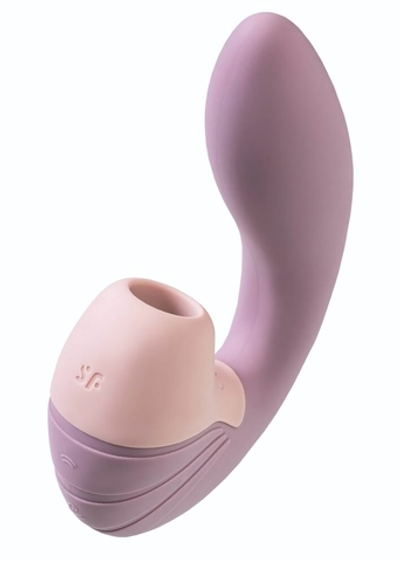 Сиреневый вибратор с вакуумным стимулятором Supernova - 16,9 см. (Цвет: сиреневый)