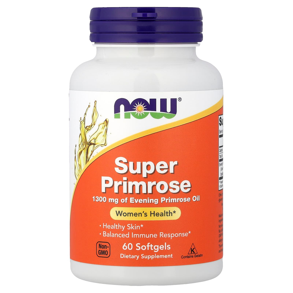 NOW Foods, Super Primrose, примула, 60 капсул