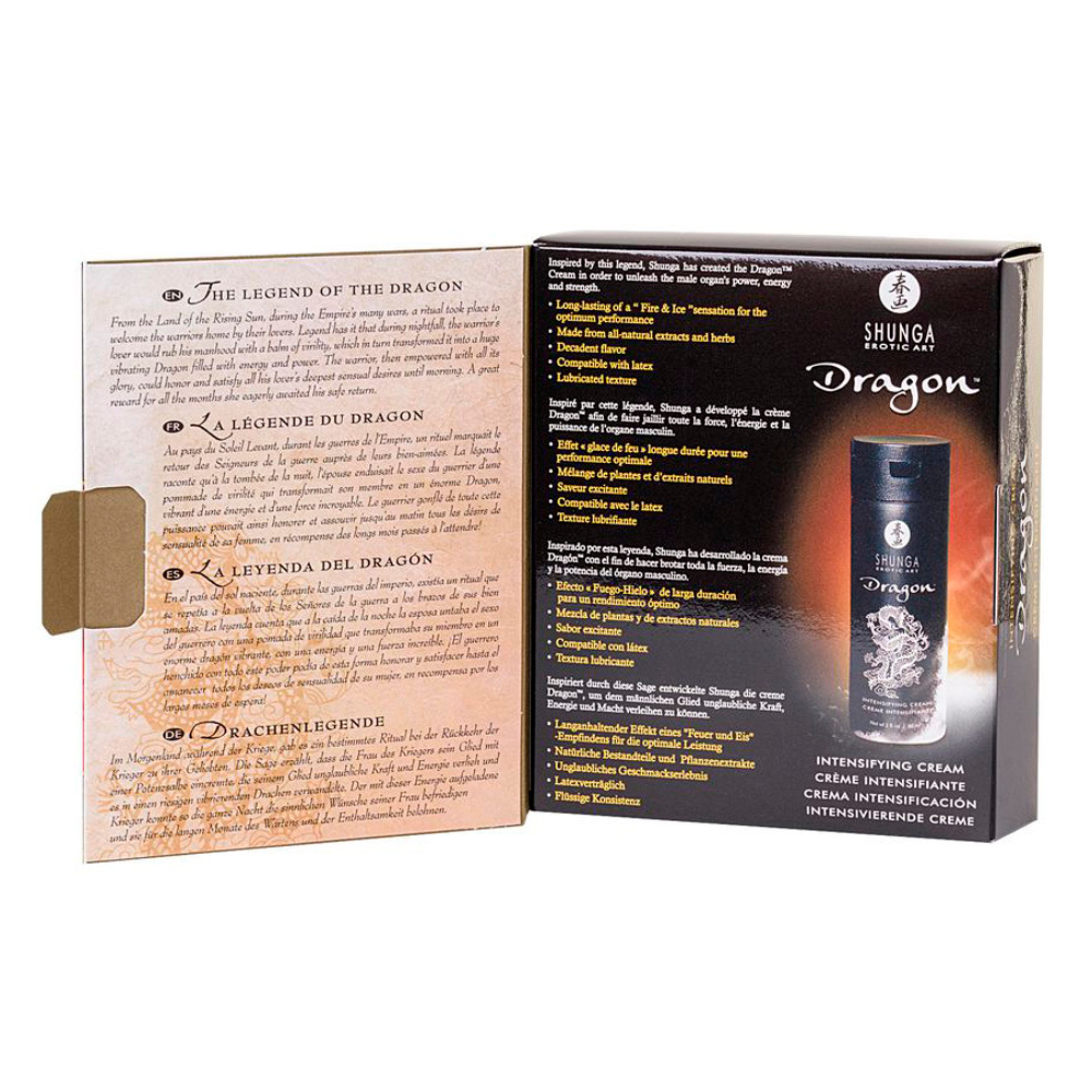 Мужской возбуждающий интимный крем эффект ледяного огня Дракон Shunga Dragon 60мл