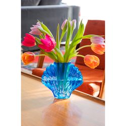 Ваза для цветов Seashell, 18,5 см, голубая