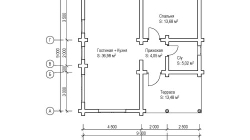 Проект Дома 81 кв. м из бруса Д-44