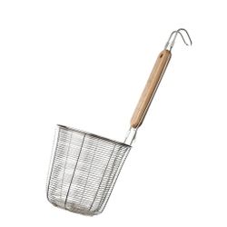 Сито 14 см стрейнер дуршлаг для лапши h14 см нерж. с дерев. ручкой l 33,5 см P.L. Proff Cuisine