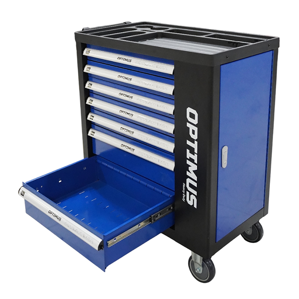 OPT-917P Тележка инструментальная, 7 полок с набором инструментов 289 пр, пластиковая столешница