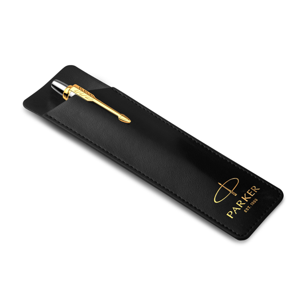 Чехол Parker из кожи, черный с золотым тиснением