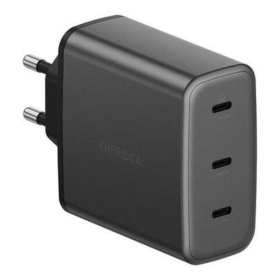 Сетевое зарядное устройство Energea AmpCharge GaN100 мощностью 100 Вт (3 USB-C) (GaN) Многопортовый мощный адаптер питания. Есть поддержка PD 3.0, QC 3.0 и PPS