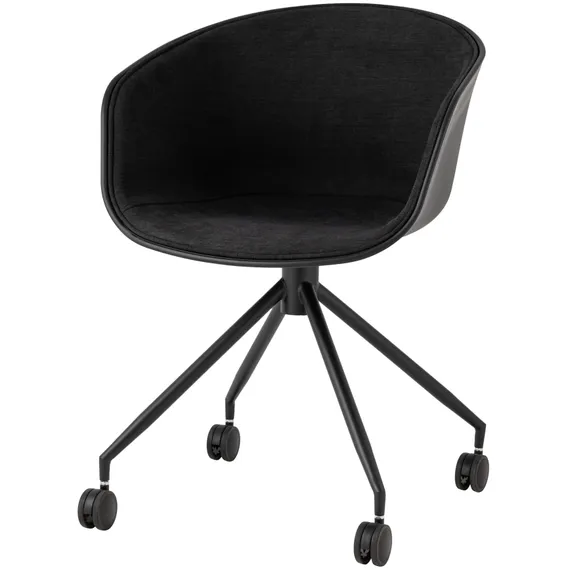 Офисный стул Hey, черный, черная рогожка