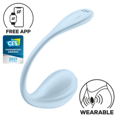 Виброяйцо Satisfyer Smooth Petal, голубой