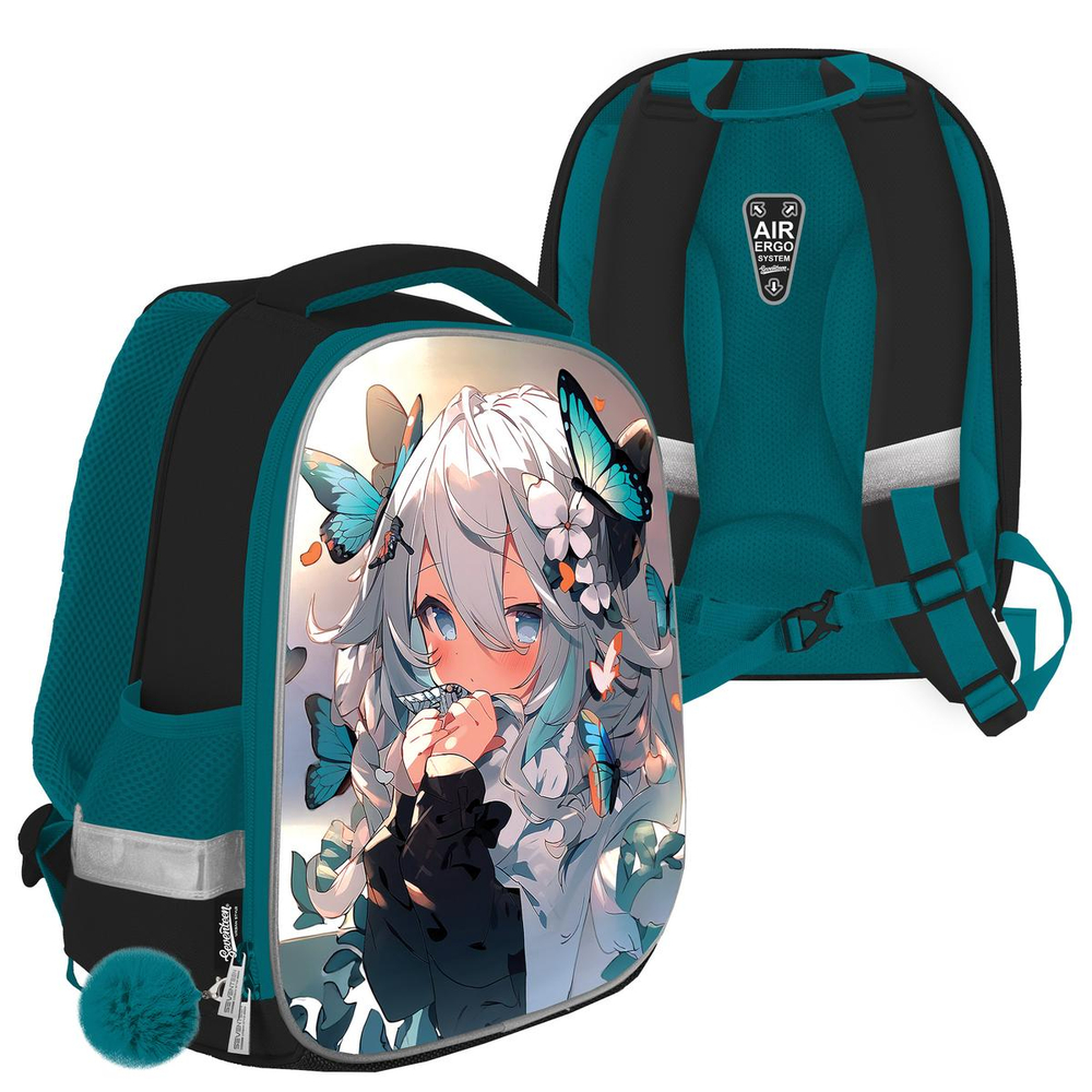 Ранец с одним отделением на молнии 35x26x13см мятный "Аниме" (Академия Групп)