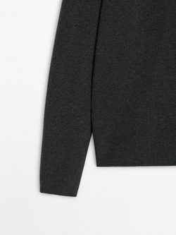 Massimo Dutti Вязаный свитер с воротником-поло, серый