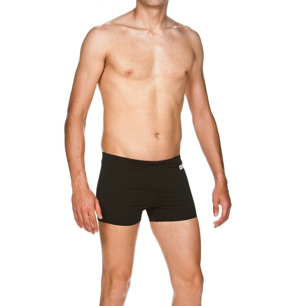 Плавки  ARENA M SOLID SHORT, артикул 2A257, цвет 055 (Черный/белый)