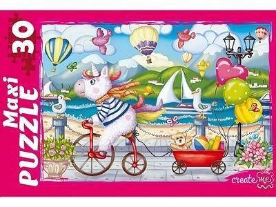 Макси-пазл 30эл. "Единорог на прогулке № 2" (Арт. ПМ30-2713)