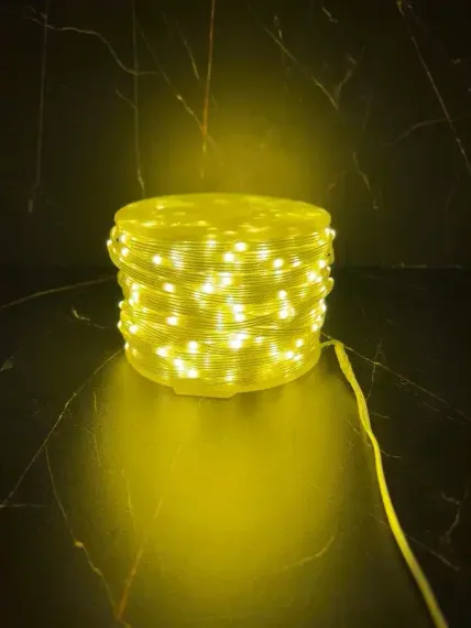 Светодиодная нить Роса 1000 теплых ламп, 50 м., плоский провод, прозрачный провод, Luca (89957)