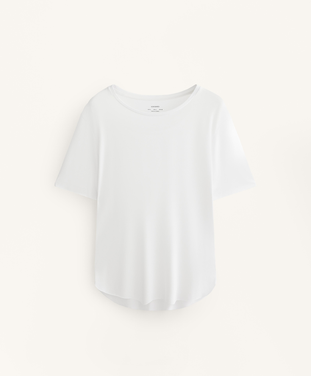 Oysho Футболка из модала с короткими рукавами, белый
