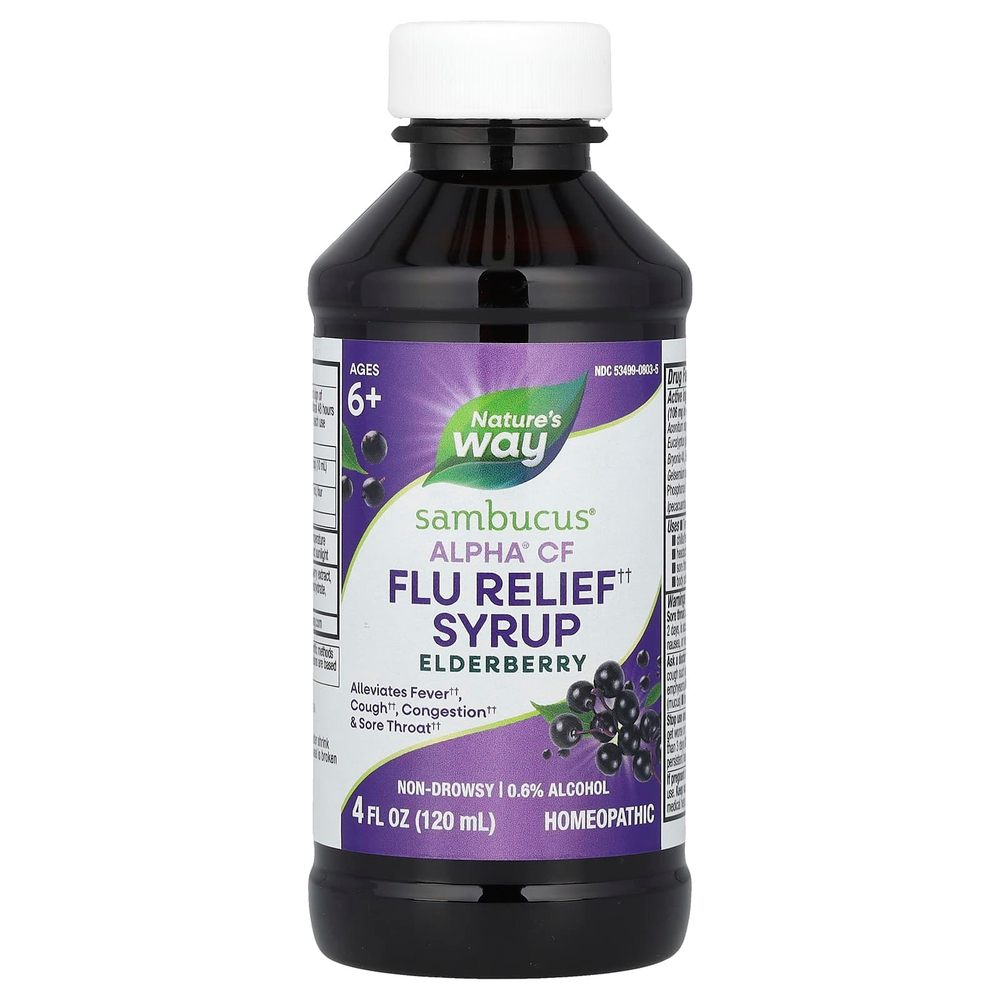 Nature's Way, Sambucus, Alpha CF, мультисимптомное средство от Flucare, с бузиной, 120 мл (4 жидк. унц.)