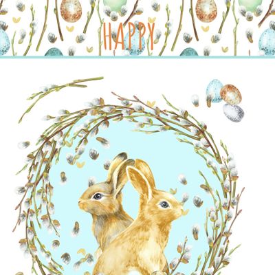 Happy Easter/ Купон на полотенце (прямоугольн ~на 50х75см)