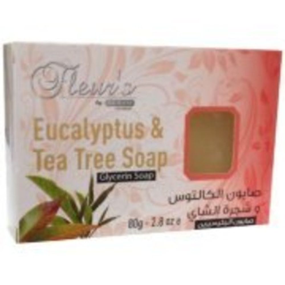 Мыло Hemani Fleurs Eucalyptus &amp; Tea Tree Soap Эвкалипт и чайное дерево с глицерином 75 г