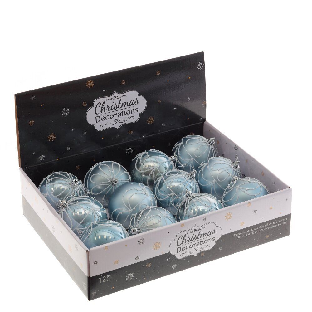 GAEM Набор из 12шт Украшение новогоднее "Шар", D 8 см, L35 W27 H8,5 см