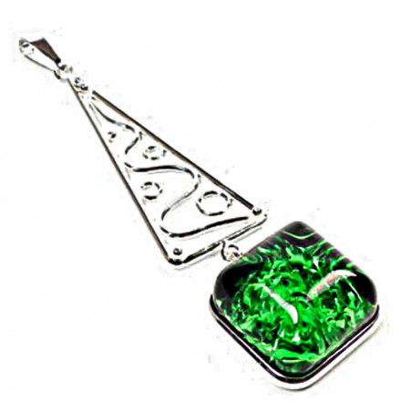 Подвеска "Антик" янтарь зеленый