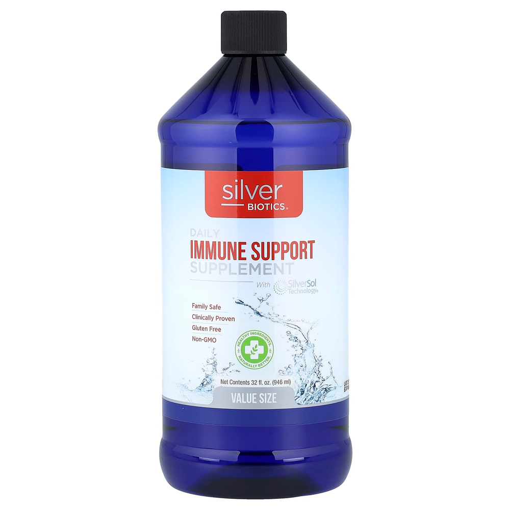 American Biotech Labs, Silver Biotics®, добавка для ежедневной иммунной поддержки, 10 част./млн, 946 мл (32 жидк. унции)