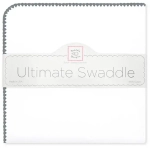 SwaddleDesigns Фланелевая пеленка для новорожденного - White with Dark Gray Trim