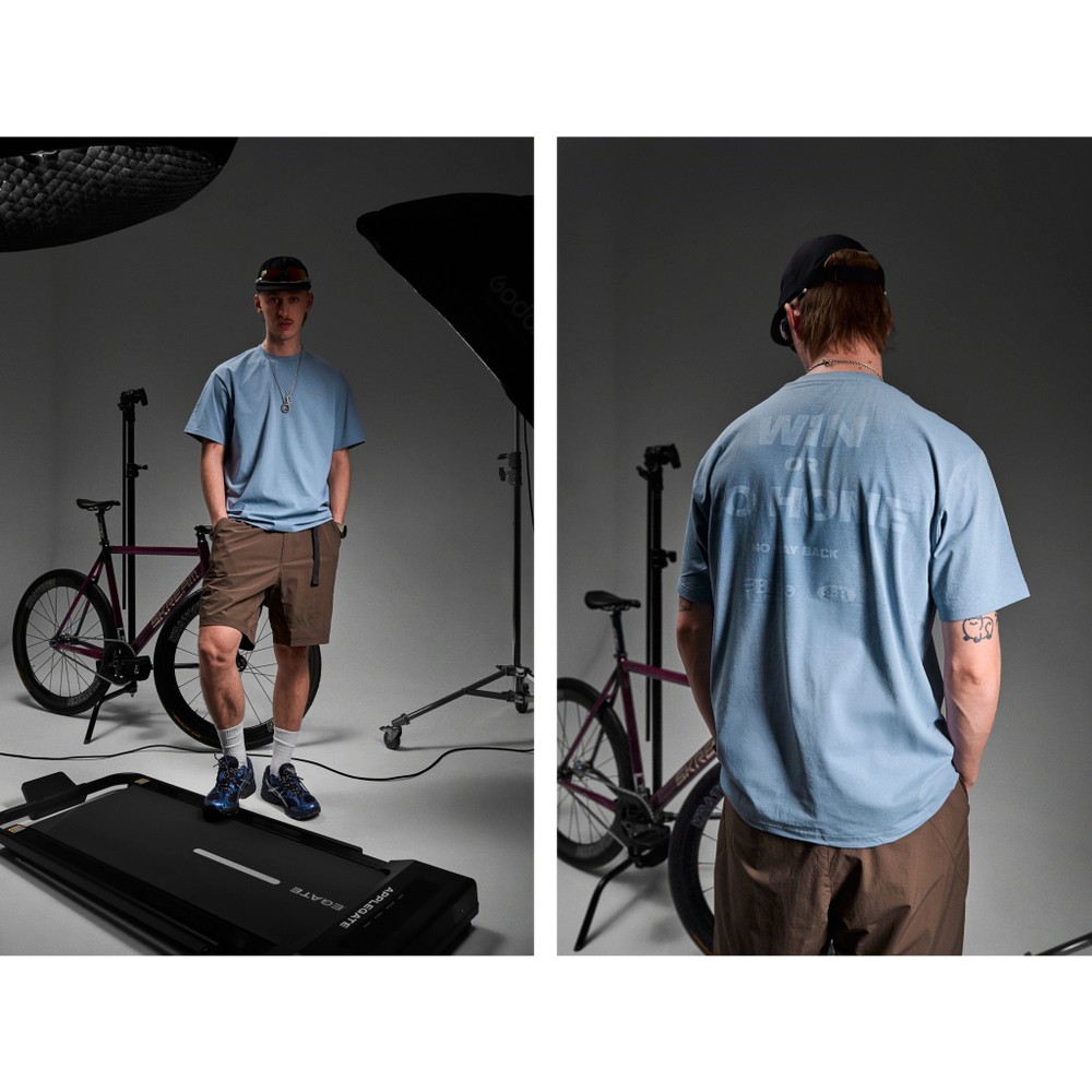 Футболка Nothomme Blue Water-Display T-Shirt "Gray Blue"