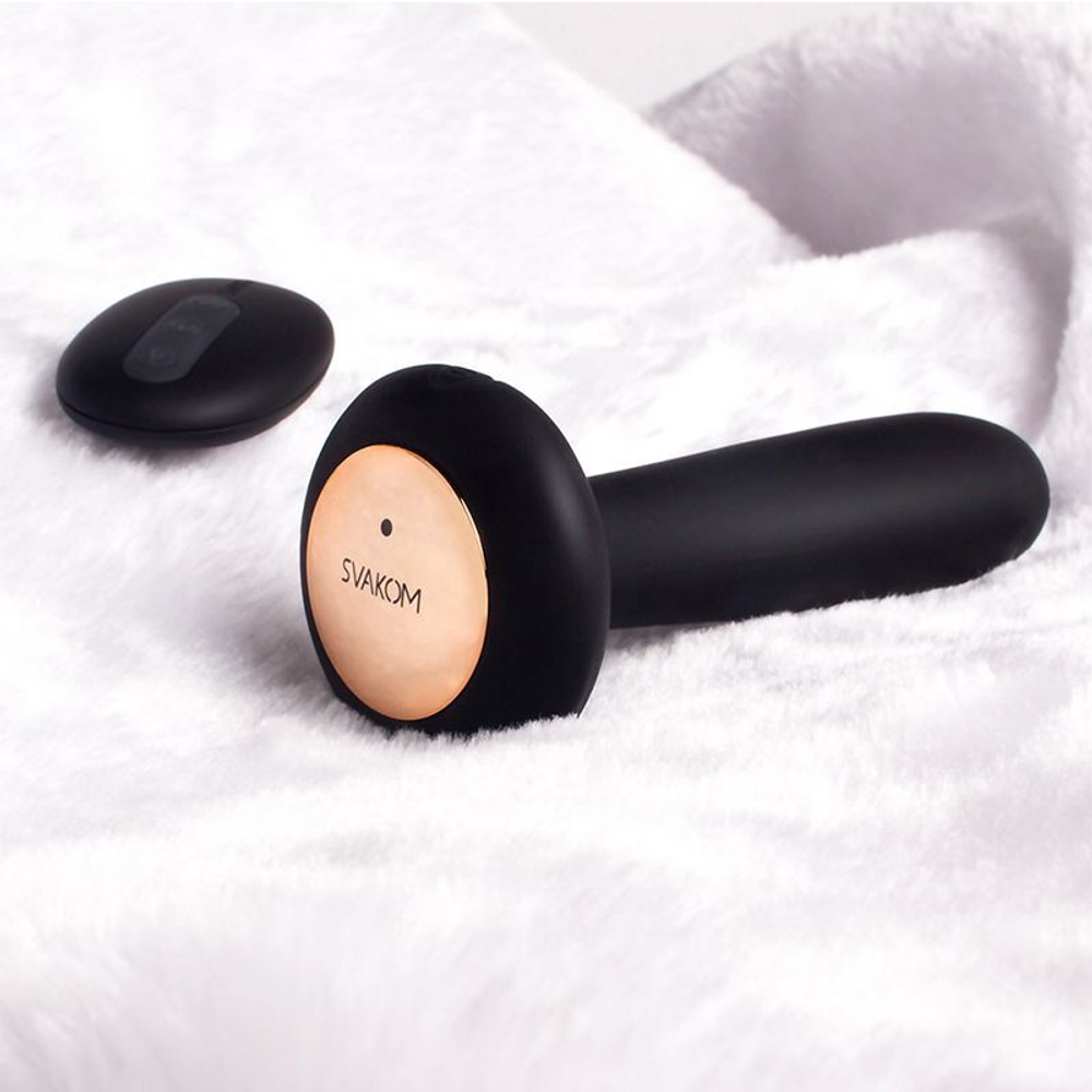 Чёрный анальный вибростимулятор Primo с функцией нагрева - 12 см.