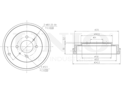 Барабан тормозной задний UNIO BRD-10064