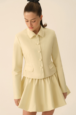 Жакет укороченный ((Baby Doll cotton edition)), сливочный