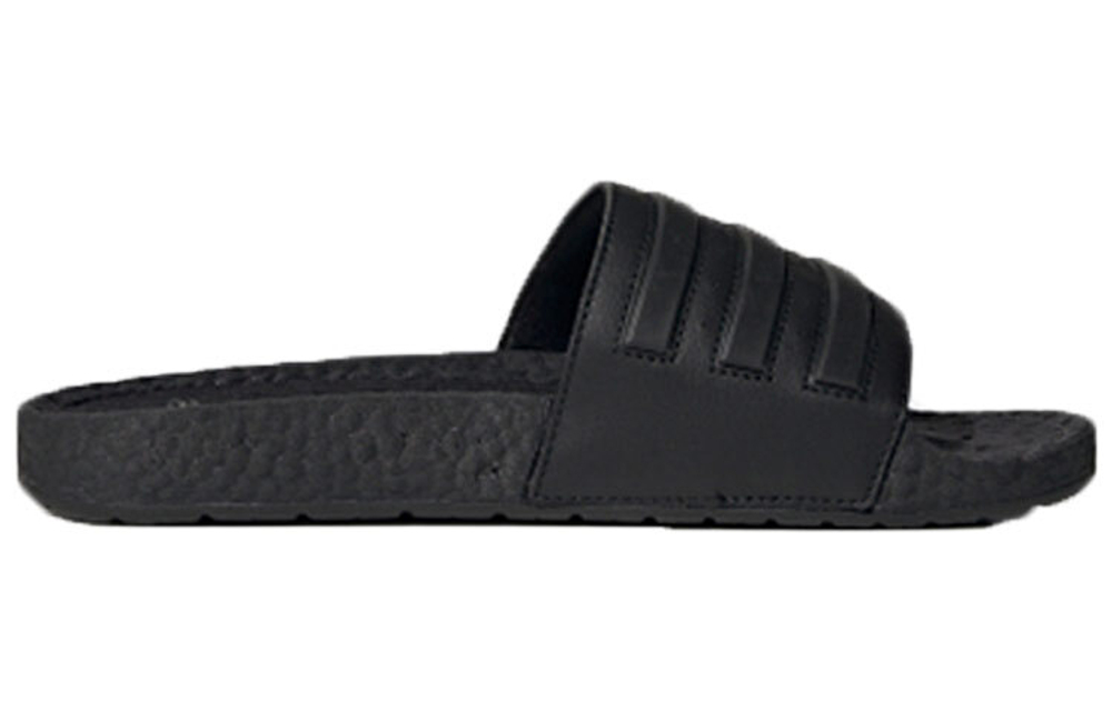 Adidas Adilette outer wear one-piece sports slippers for men and women the same style black