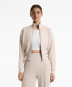 Oysho Толстовка мягкая на ощупь модальная с высоким воротником, бежевый