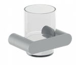 Стаканчик для зубных щеток стекло/нерж. сталь VERONA 16881.B глянцевый