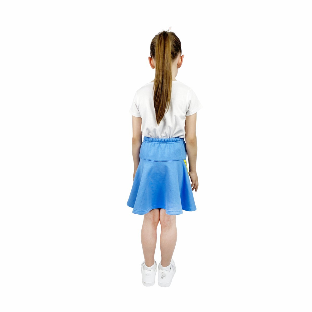 Юбка для девочки, модель №2 (с прямой кокеткой), рост 98 см, голубая
