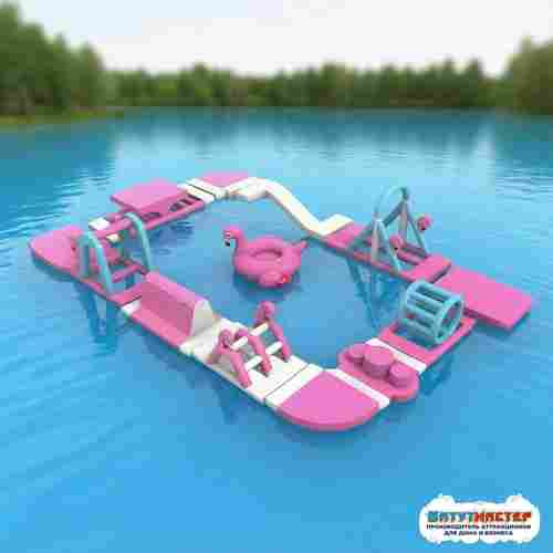 Коммерческий надувной аквапарк «Фламинго-парк» 16×9×3 м