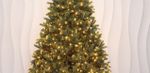 Елка с гирляндой "Рождественская" (Литая хвоя) 210 см / 2,1 м