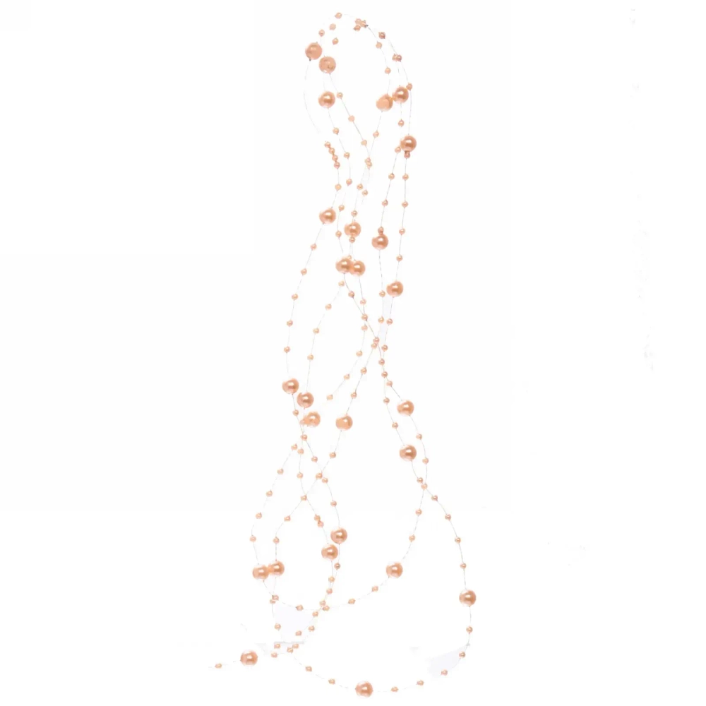 Бусы на ёлку 2м «Роса» d-7,5мм, Шампань