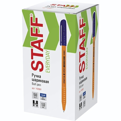 Ручка шарик. 0,5мм. "Everyday BP-247 Orange" синяя, корпус оранжевый, шестигран. (STAFF)