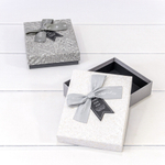 Коробка Ювелирная 14.5х11.5х3.6 см Набор 2 шт с бантом (Микс)