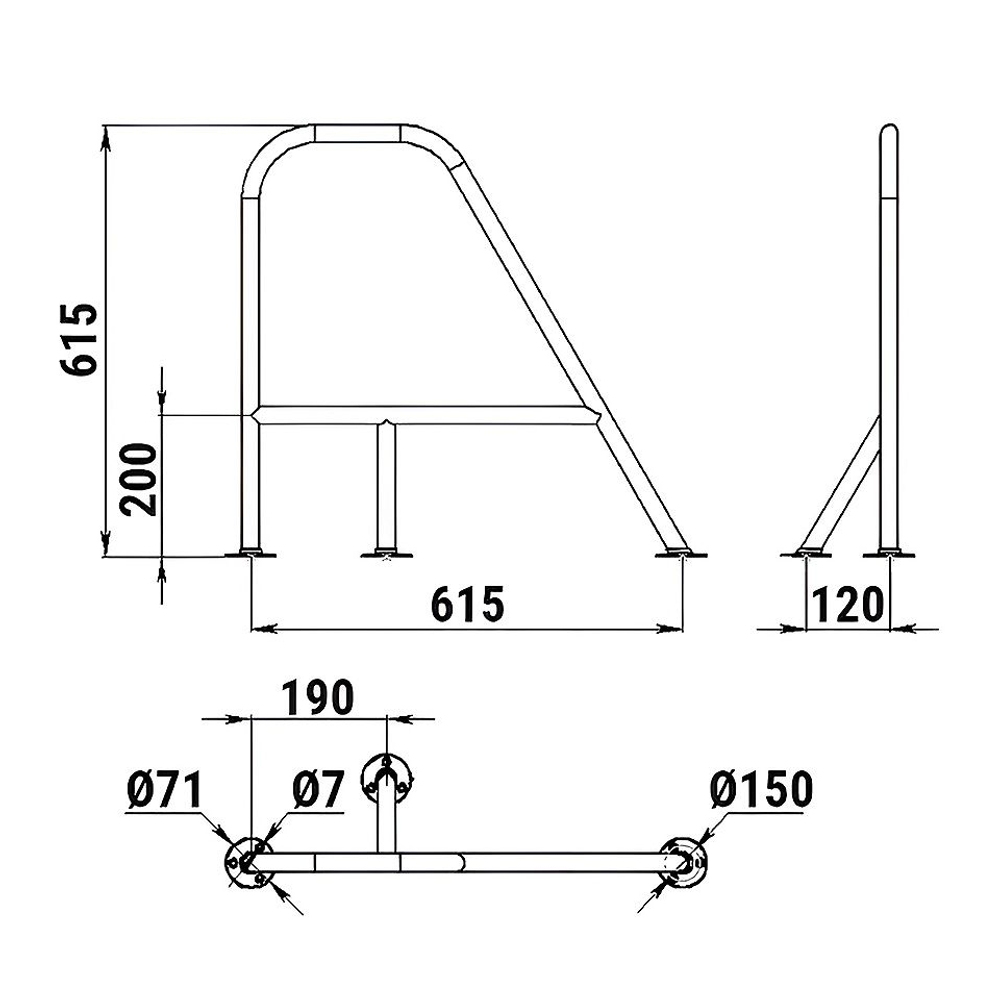 Леер носовой большой левый, нержавеющая сталь (10269405)
