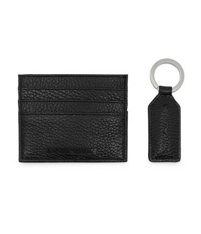 Кожаные кардхолдер gift set Emporio Armani - черный(Y4R382 Y068E)