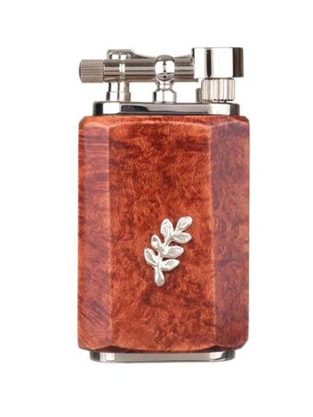 Зажигалка трубочная Mastro de Paja, серебро и бриар