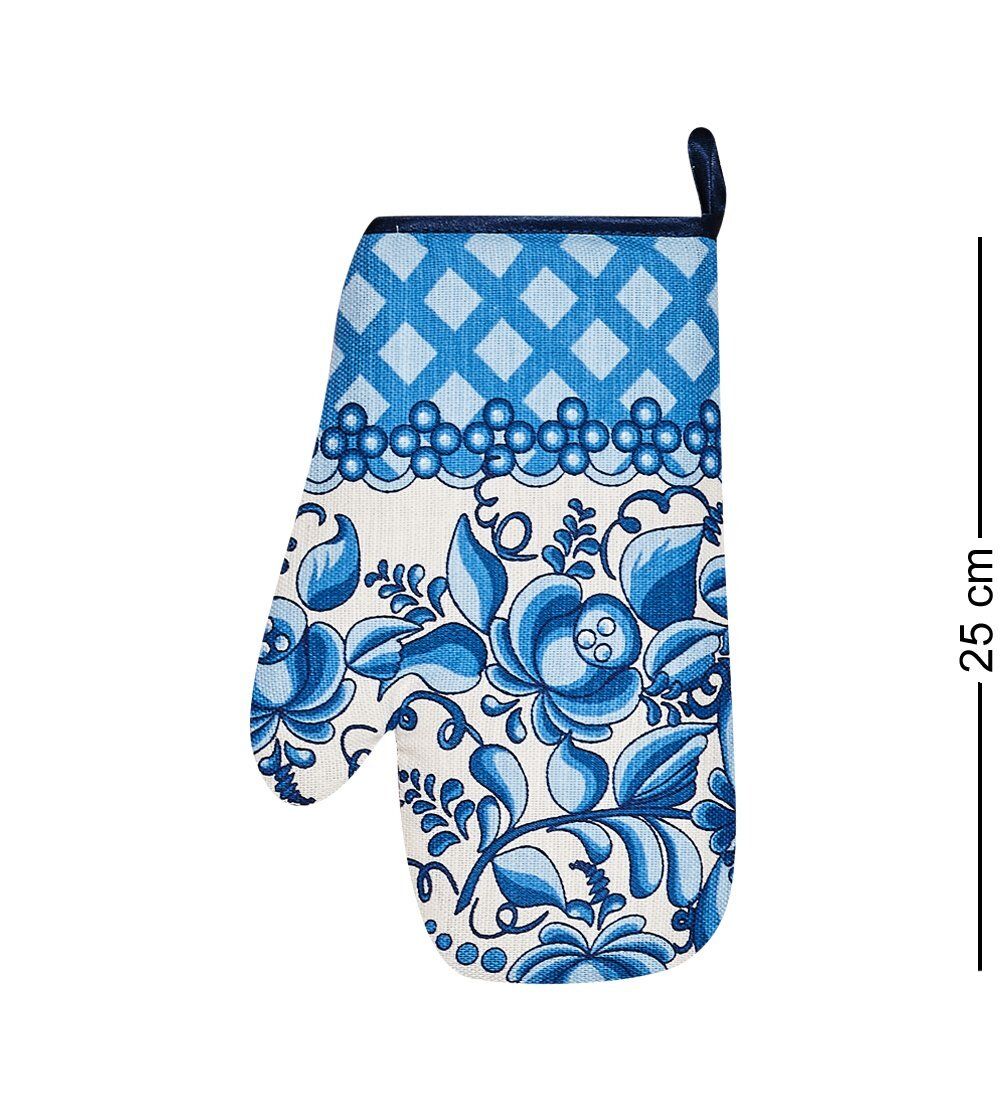 ТК-239-B Набор 4 пр. «Фартук, рукавица, прихватка, полотенце» (лен, синий)