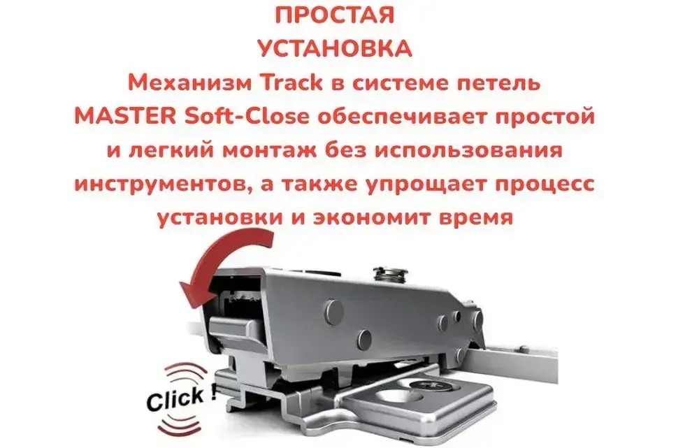 Петля мебельная SAMET MASTER со встроенным доводчиком Soft-Close, открывание 110 градусов, накладная