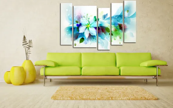 Модульная картина "Цветочный взрыв"