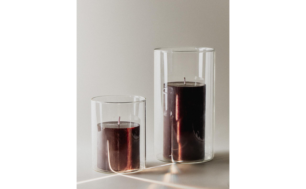Zara Home Подсвечник из стекла, цвет прозрачный, 12 см
