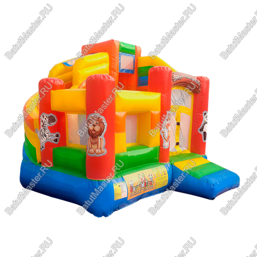 Детский надувной батут "Границы радости со львёнком", размер 3,5*3*2.7 м