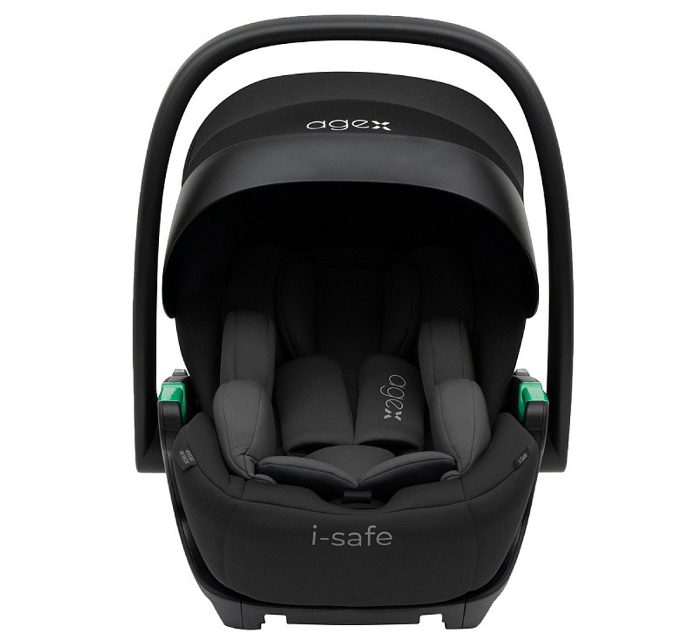 Коляска Agex Prima Pro 3 в 1 с автокреслом i-Safe Black APF664 Green (Зеленый)