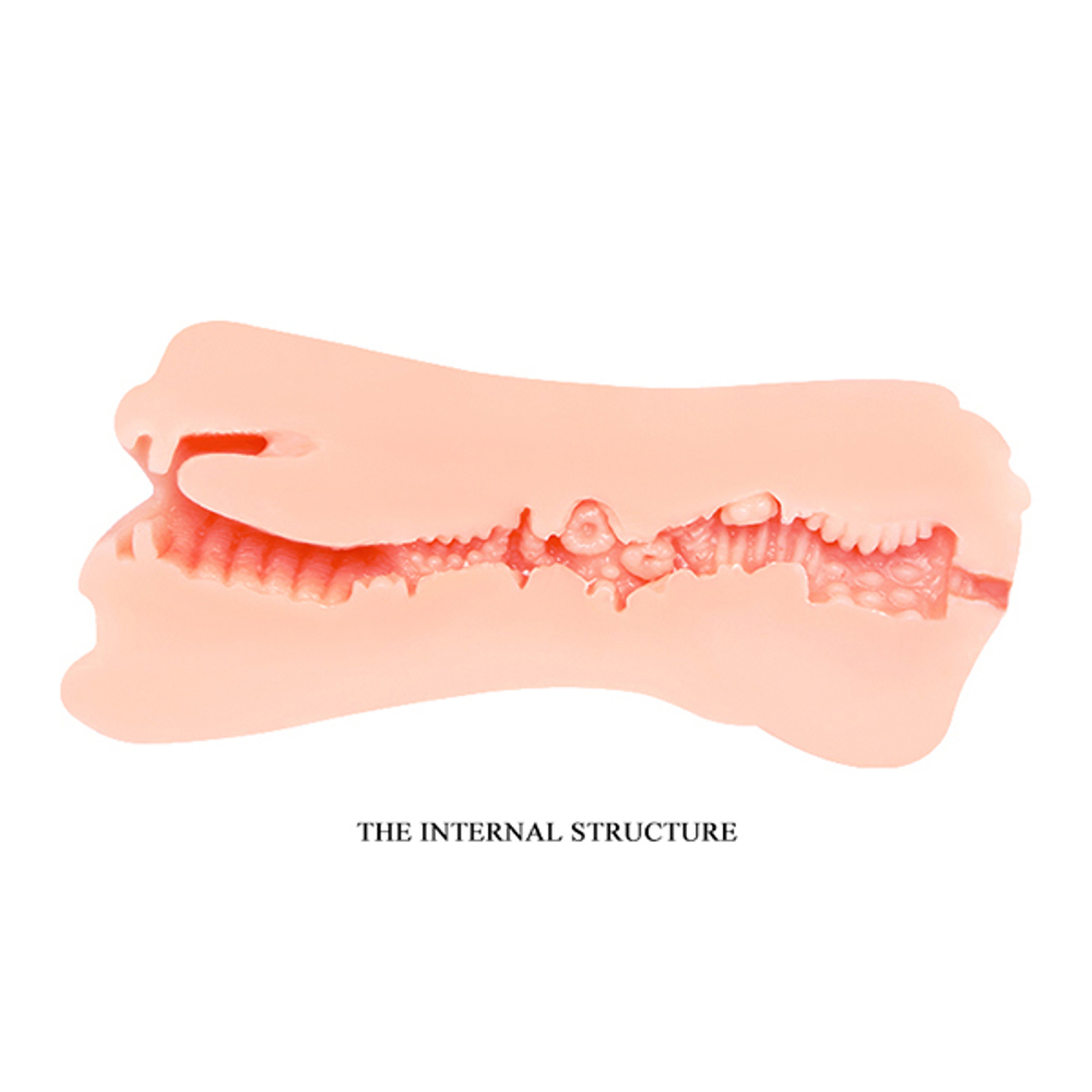 Телесный двустороний мастурбатор 19см ротик-вагина Pretty Love Crazy Bull Gemini BM-009215U