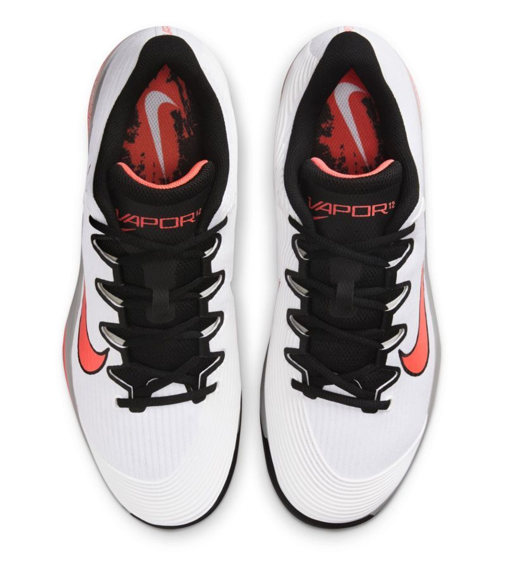 Мужские кроссовки теннисные Nike Zoom Vapor12 HC Premium - white/hot lava/wolf grey