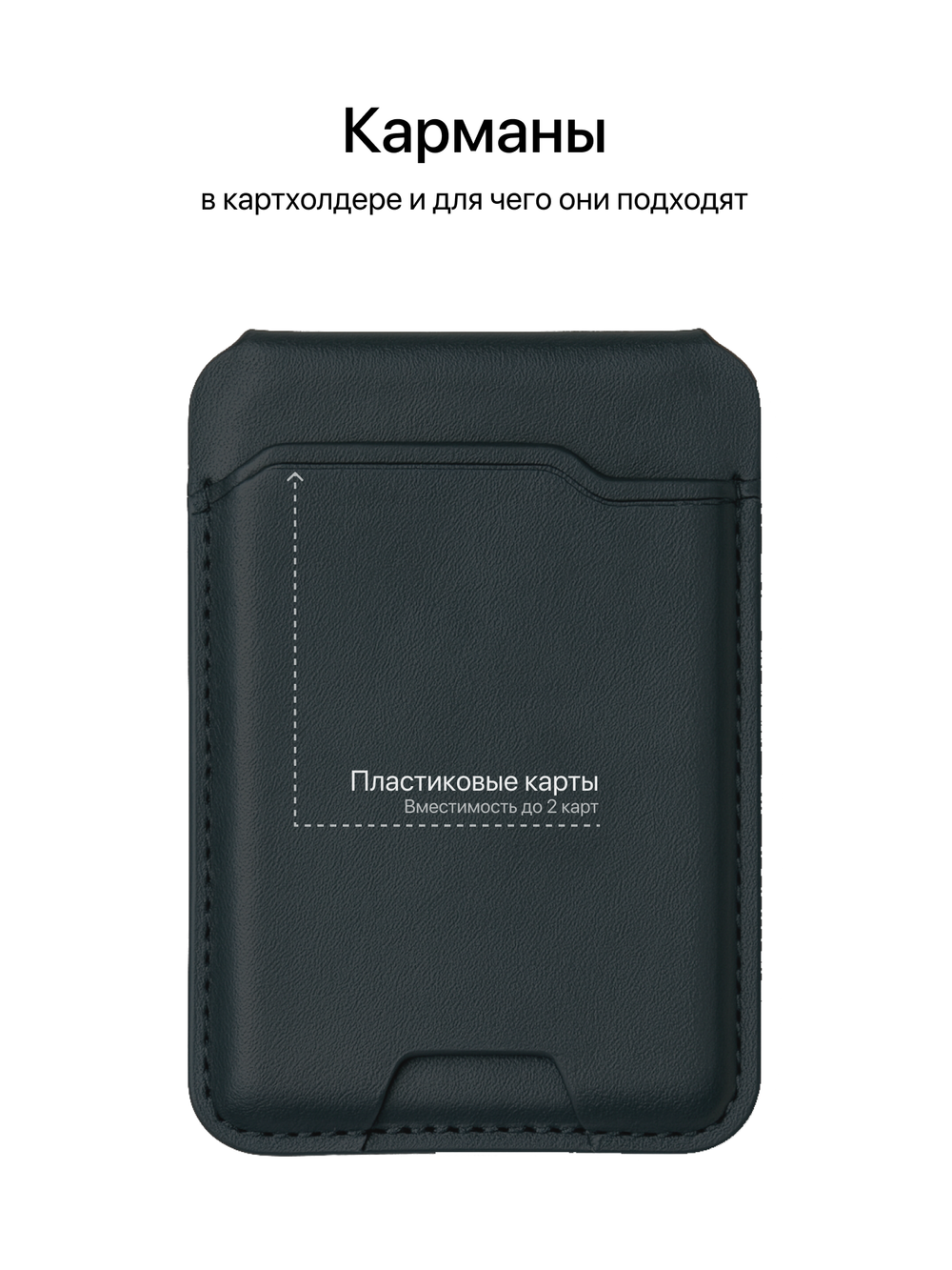 Картхолдер Магсейф с Локатором Apple Find My. Черный раскладной