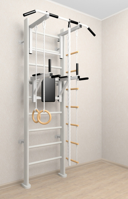 Деревянная шведская стенка Sv Sport 904б (Турник стандарт/Брусья/Канат/Kольца/Лестница)